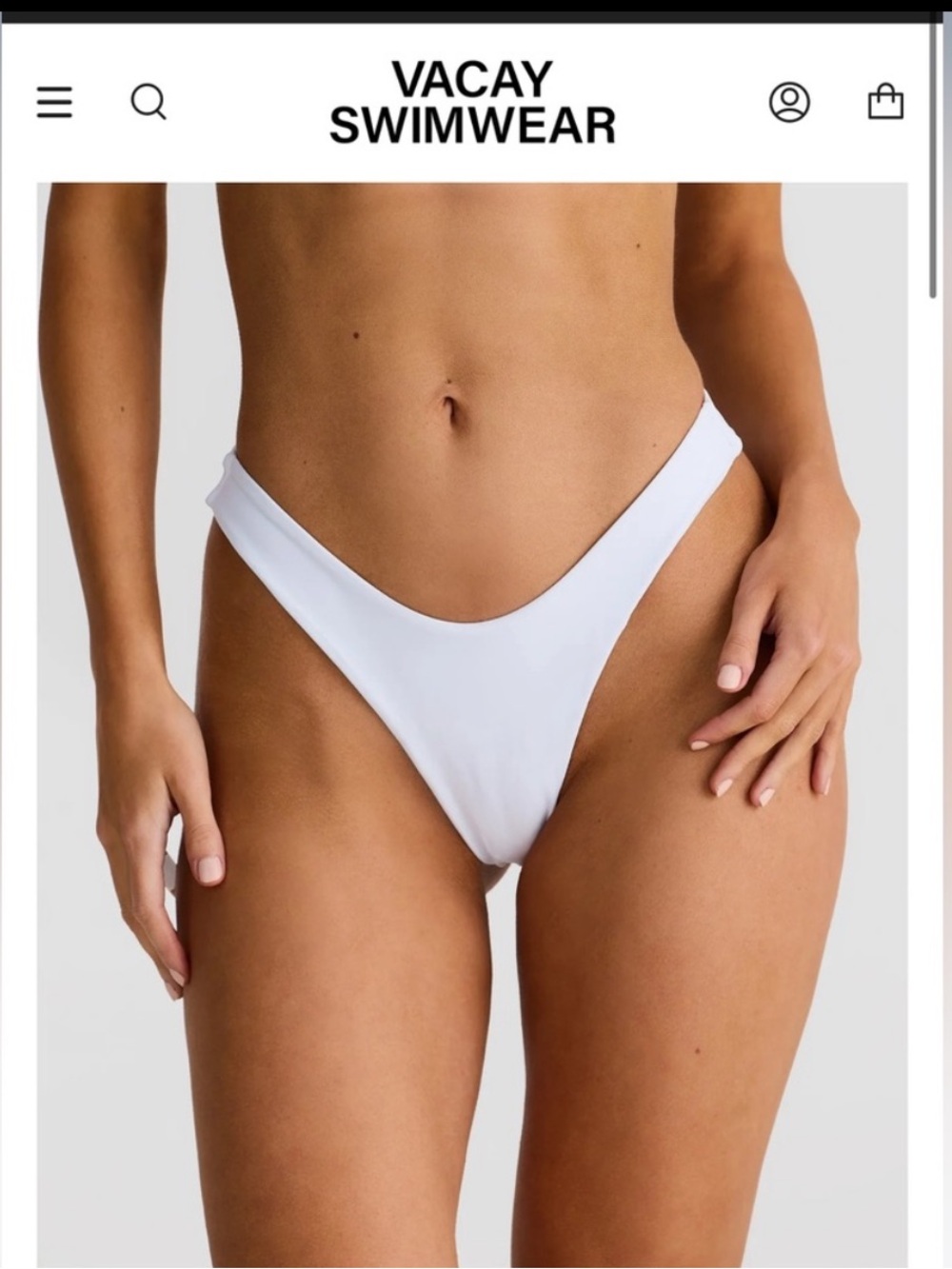 White v front vacay swimwear bottoms